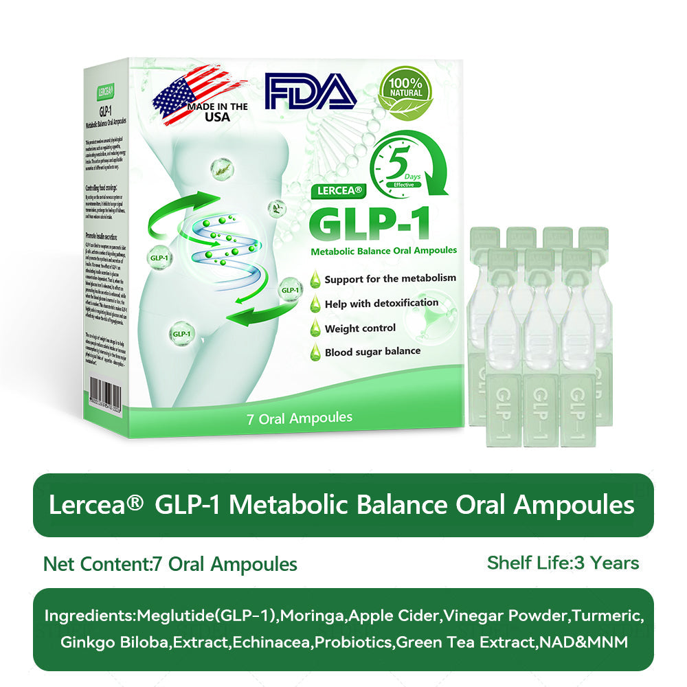 Officiell butik | LERCEA® GLP-1 Oral ampull för metabolisk balans: Lämplig för fetma, hjärt-kärlsjukdomar, diabetes, sömnapnésyndrom, ledproblem m.m. 💕