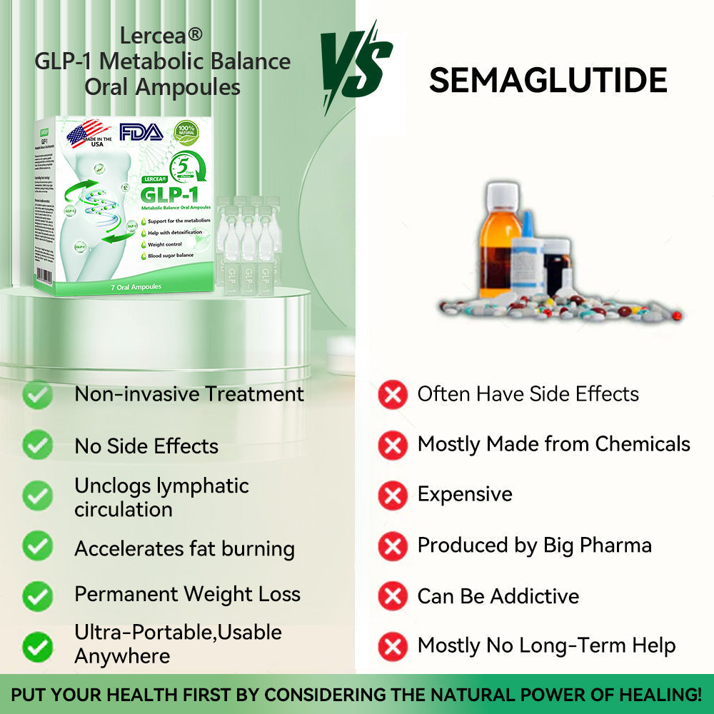 Officiell butik | LERCEA® GLP-1 Oral ampull för metabolisk balans: Lämplig för fetma, hjärt-kärlsjukdomar, diabetes, sömnapnésyndrom, ledproblem m.m. 💕