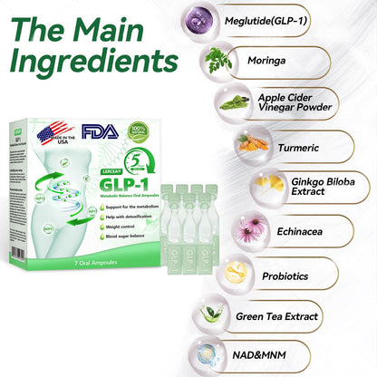 Officiell butik | LERCEA® GLP-1 Oral ampull för metabolisk balans: Lämplig för fetma, hjärt-kärlsjukdomar, diabetes, sömnapnésyndrom, ledproblem m.m. 💕